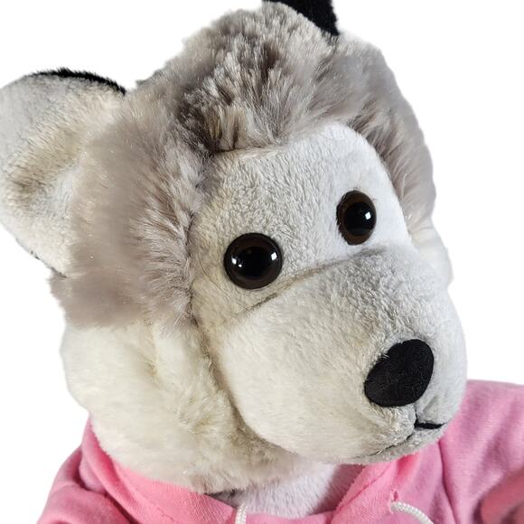 Colorado Plush Husky Dog 11" Pink Hoodie Stuffed Animal Toy Stuffie Plushie - Picture 12 of 12